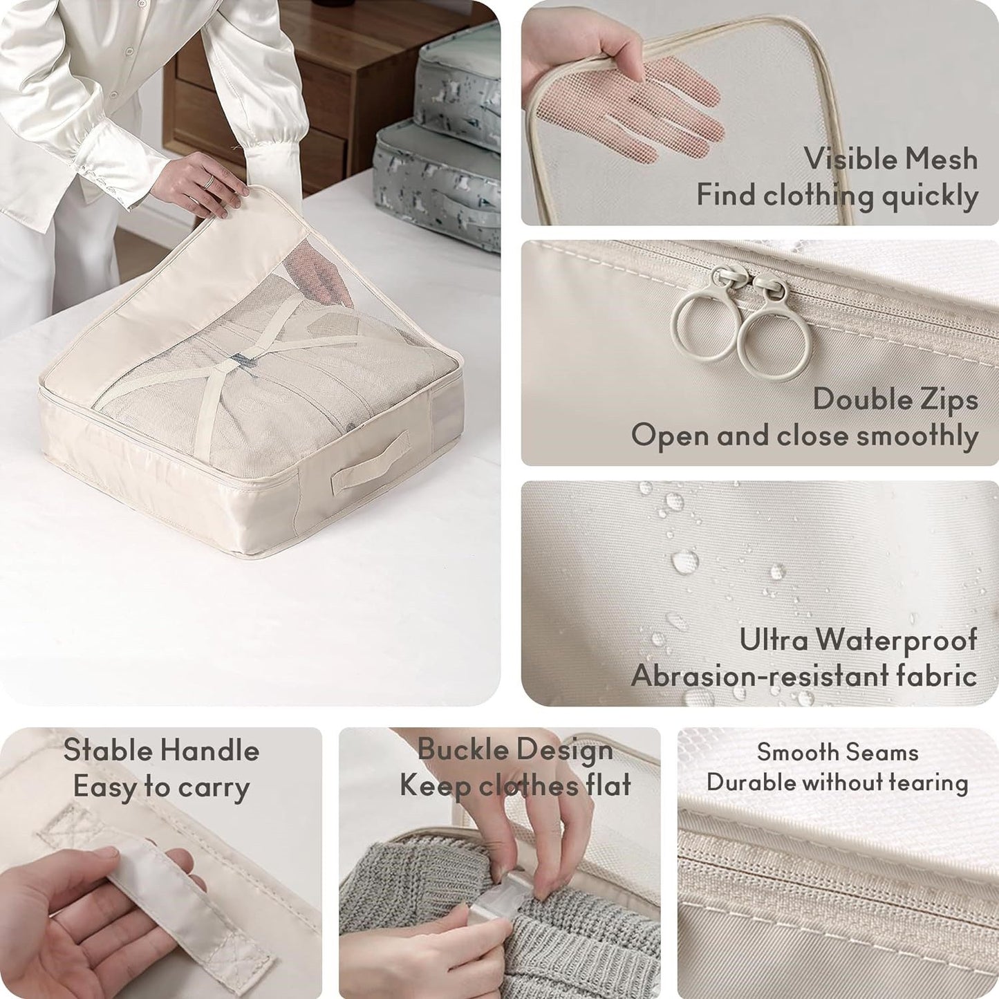 Heyork Kofferorganizer Kofferorganizer 9-teilig Packing Cubes Wasserdichte für Reise Urlaub